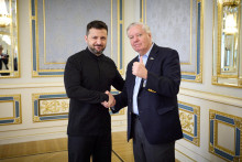 Ukrajinsk&yacute; prezident Volodymyr Zelenskyj a zosnul&yacute; sen&aacute;tor Lindsey Graham. FOTO: REUTERS