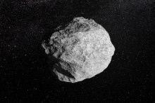 Umeleck&aacute; predstava zobrazuje asteroid obiehaj&uacute;ci okolo Slnka.
