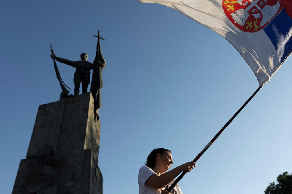 Ilustračn&aacute; fotografia. Protest v Srbsku. FOTO: Reuters