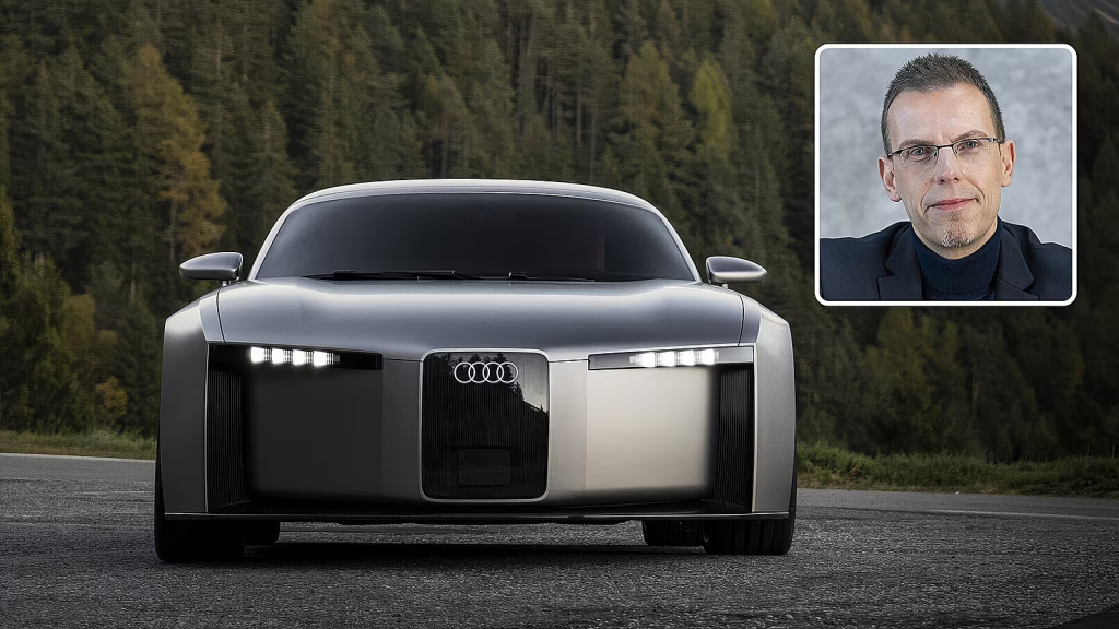 Rouven Mohr, &scaron;&eacute;f v&yacute;voja Audi s vozidlom Audi Concept C (2025) FOTO: Kol&aacute;ž iDNES, David Votruba
