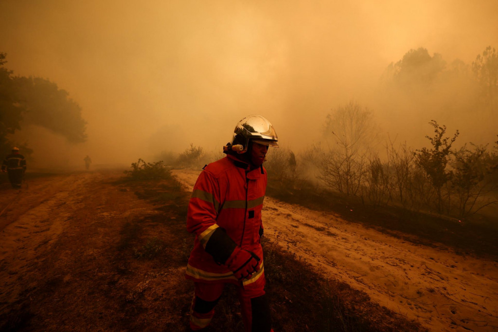 Lesn&yacute; požiar v departemente Gironde na juhoz&aacute;pade Franc&uacute;zska. FOTO: Reuters