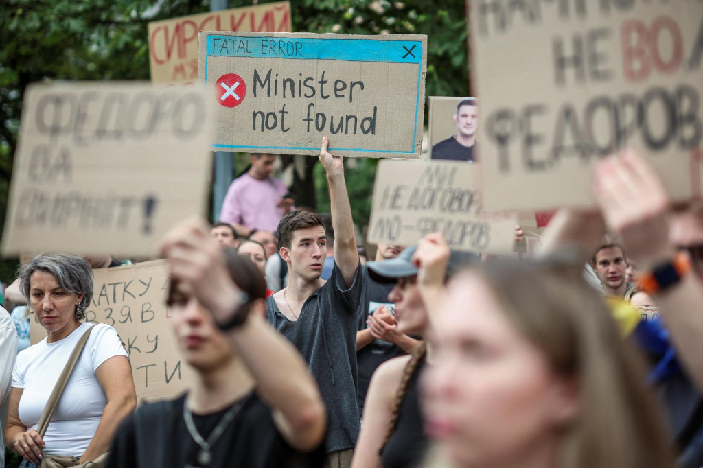 Protesty proti odvolaniu ministra na Ukrajine. FOTO: REUTERS