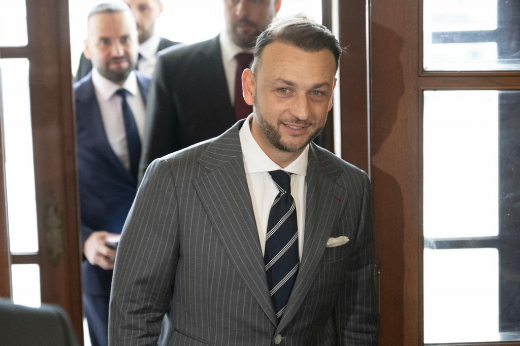 Minister vn&uacute;tra Mat&uacute;&scaron; &Scaron;utaj E&scaron;tok (Hlas-SD). FOTO: TASR/Pavel Neubauer