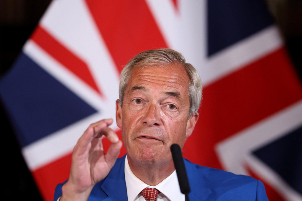 L&iacute;der strany Reform UK Nigel Farage. FOTO: REUTERS