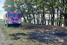 Požiar lesn&eacute;ho porastu v Trst&iacute;ne. FOTO: FB/Hasičsk&yacute; a z&aacute;chrann&yacute; zbor