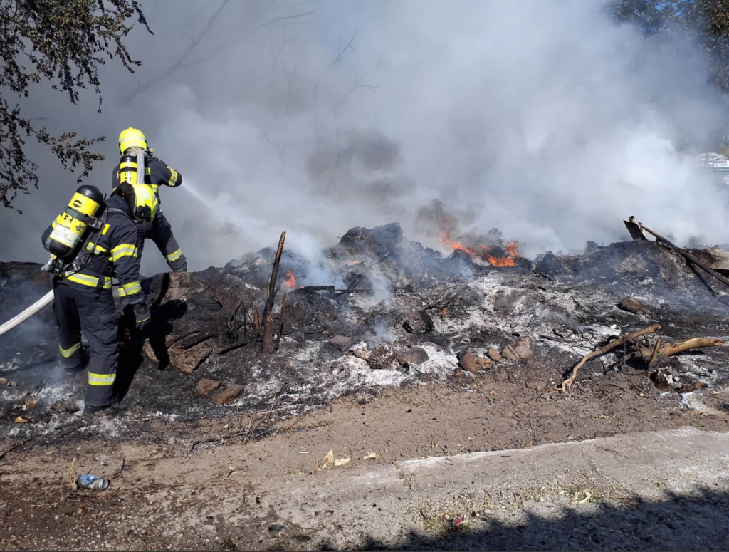 Hasiči aktu&aacute;lne zasahuj&uacute; pri požiari odpadu a vonkaj&scaron;ieho porastu na Starej Ivanskej ceste v Bratislave. FOTO: Facebook/Hasičsk&yacute; a z&aacute;chrann&yacute; zbor