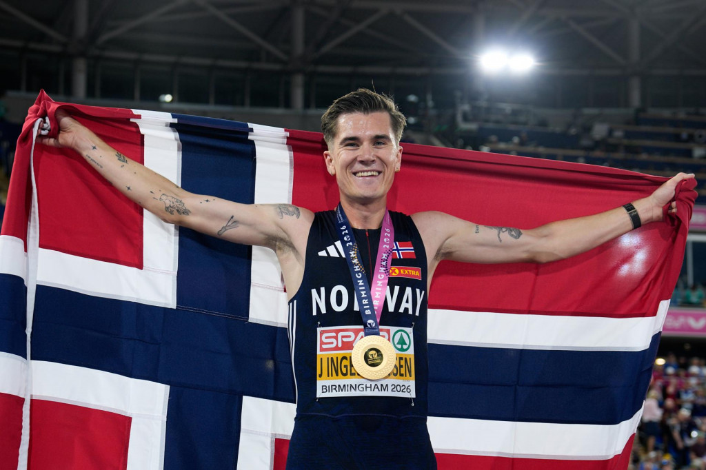 AG1 Birmingham - N&oacute;rsky bežec Jakob Ingebrigtsen z&iacute;skal zlat&uacute; medailu na majstrovstv&aacute;ch Eur&oacute;py v Birminghame pri prvom &scaron;tarte po 11 mesiacoch. FOTO: TASR/AP
