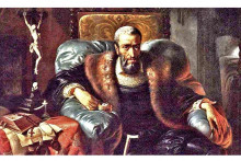 Cis&aacute;r Karol V. Habsbursk&yacute; v kl&aacute;&scaron;tore Yuste, kam sa utiahol po svojej abdik&aacute;cii v roku 1556 a o dva roky nesk&ocirc;r tam aj zomrel. (obraz nemeck&eacute;ho maliara Georga Bergmanna z roku 1854)
