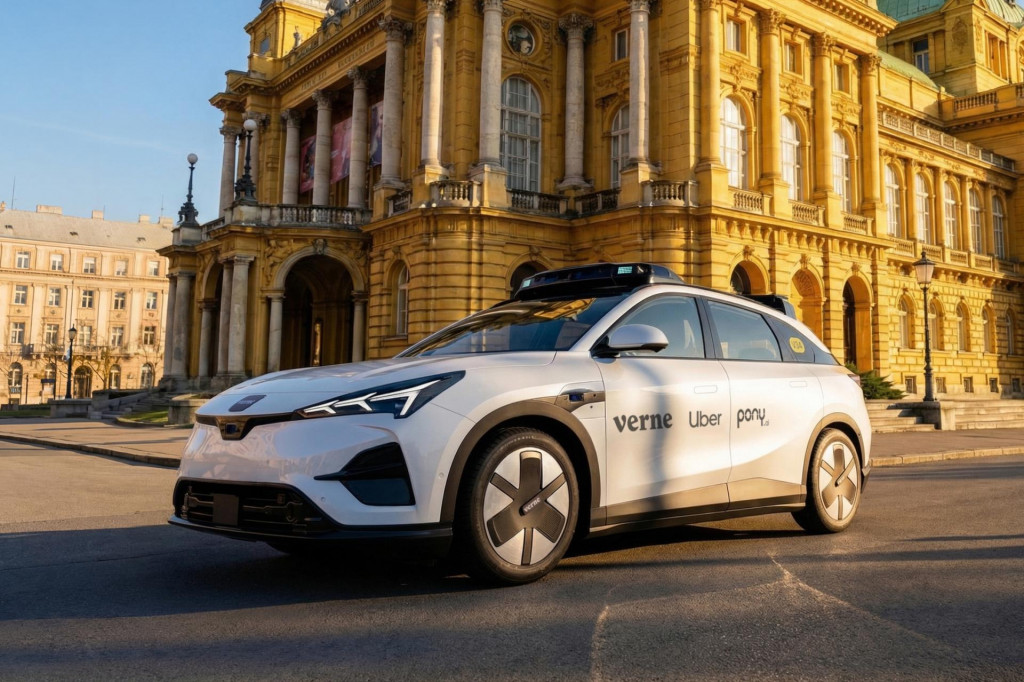 Na konci marca Uber, Pony.ai a chorv&aacute;tsky startup Verne ohl&aacute;sili spustenie komerčnej prev&aacute;dzky robotaxi v chorv&aacute;tskom Z&aacute;hrebe. FOTO: Verne