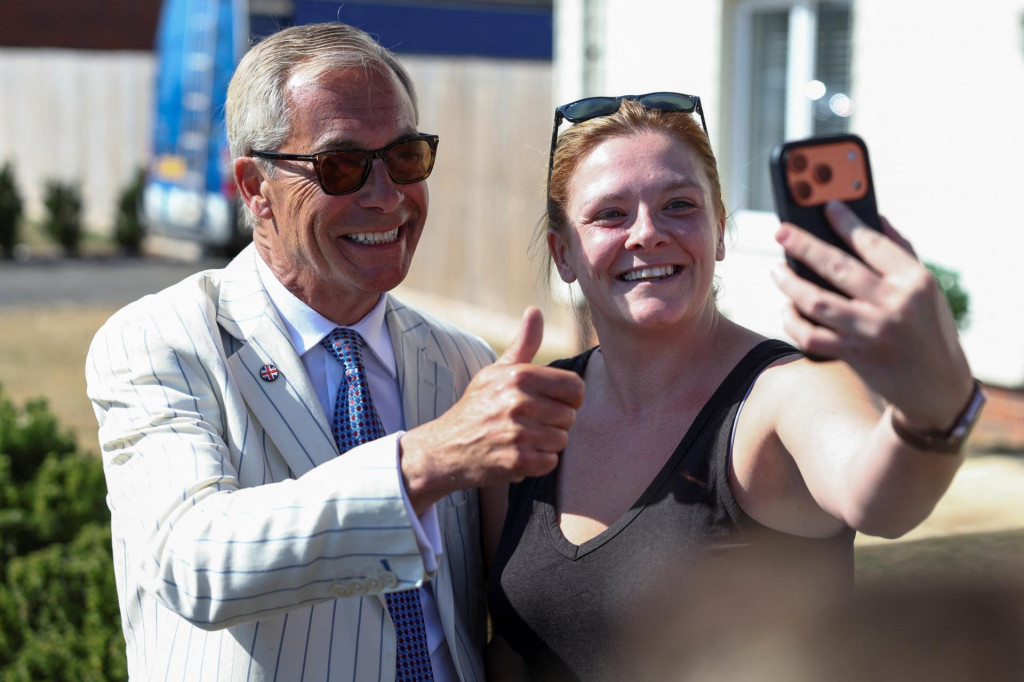 L&iacute;der strany Reform UK Nigel Farage. FOTO: Reuters