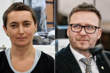 Soňa Pekov&aacute; a Peter Kotl&aacute;r. FOTO: Kol&aacute;ž HN/Mafra