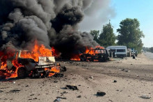 &rdquo;Na tento rusk&yacute; &uacute;tok rozhodne odpoved&aacute;me,&rdquo; uviedol Zelenskyj a vyzval spojencov, aby vlastn&yacute;mi krokmi zv&yacute;&scaron;ili tlak na Rusko aj podporu br&aacute;niacej sa krajiny. FOTO: REUTERS