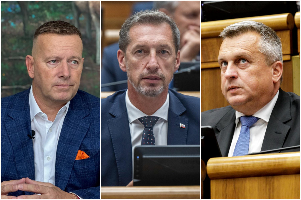 Politick&iacute; predstavitelia Boris Koll&aacute;r, Milan Majersk&yacute; a Andrej Danko. FOTO: HN, TASR, TASR