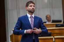 Opozičn&yacute; poslanec Michal &Scaron;imečka (Progres&iacute;vne Slovensko). FOTO: TASR/Jaroslav Nov&aacute;k