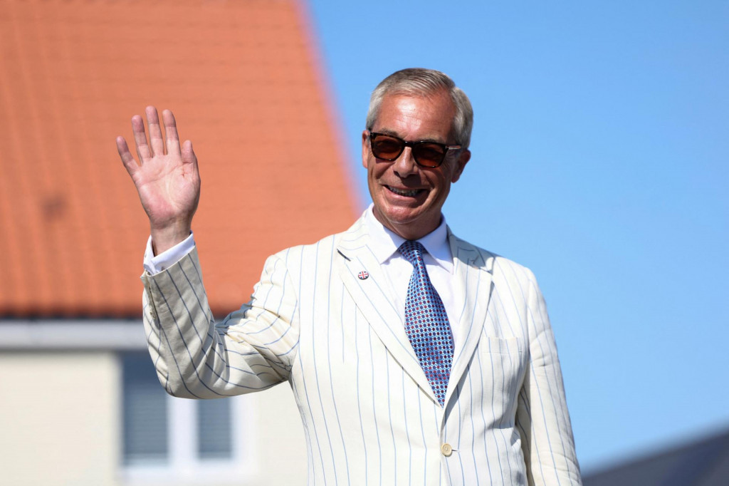 L&iacute;der britskej strany Reform UK a zn&aacute;my euroskeptik Nigel Farage. FOTO: Reuters