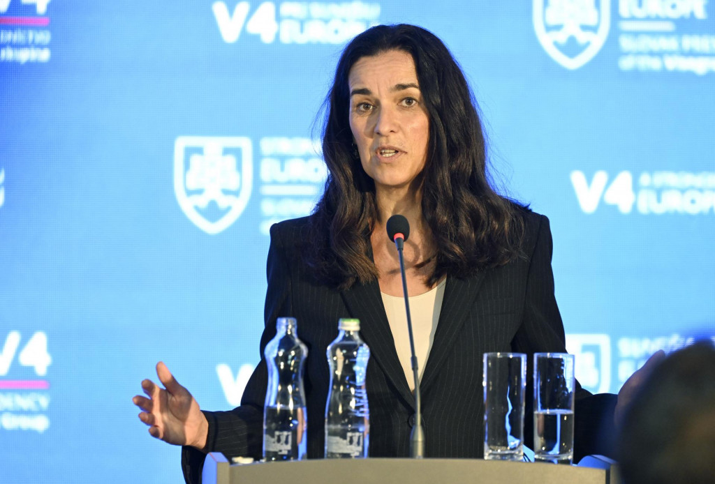 Na sn&iacute;mke maďarsk&aacute; ministerka zahraničn&yacute;ch vec&iacute; Anita Orb&aacute;nov&aacute;. FOTO: TASR/Pavel Neubauer