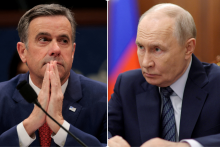 &Scaron;&eacute;f CIA John Ratcliffe a rusk&yacute; prezident Vladimir Putin. FOTO: Reuters