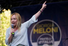 L&iacute;derka pravicovej strany Bratia Talianska Giorgia Meloniov&aacute;. FOTO: TASR/AP