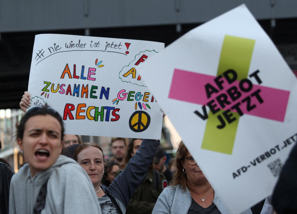 Protest proti AfD v Berl&iacute;ne. FOTO: Reuters