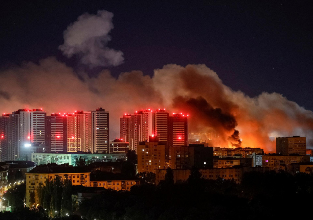 Rusk&yacute; &uacute;tok v Kyjeve, 8. september 2026. FOTO: REUTERS