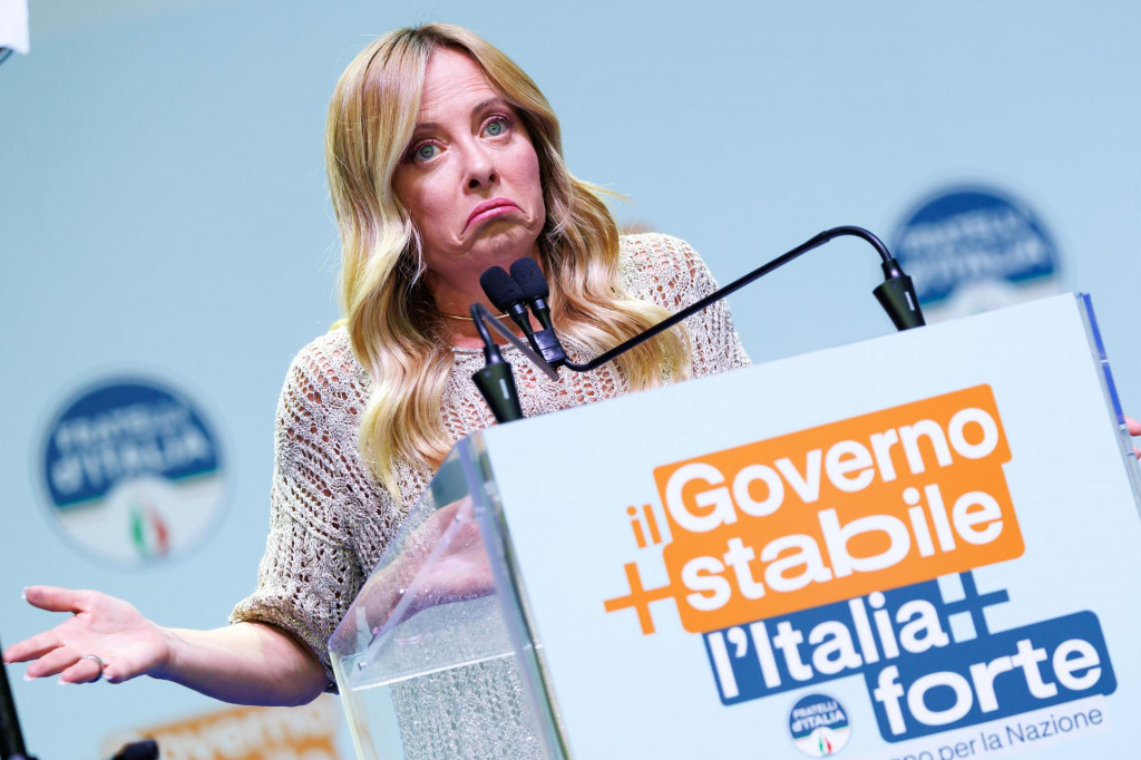 Talianska premi&eacute;rka Giorgia Meloniov&aacute;. FOTO: TASR/AP
